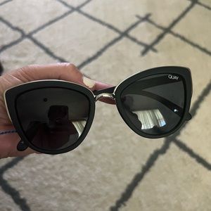 Quay Australia Black Smoke Oversized Cat Eye Sunglasses